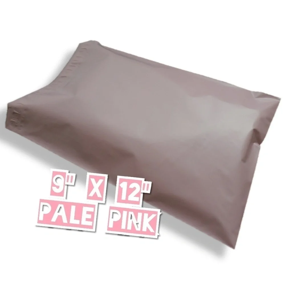50 Pale Pink Poly Mailers 9x12